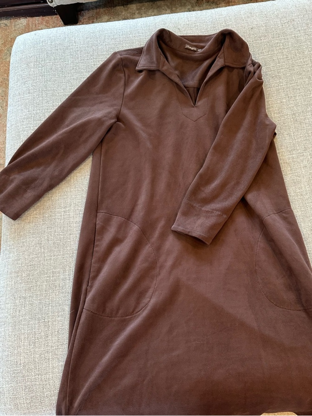 J McLaughlin Brown Suede Dress Sz Med
